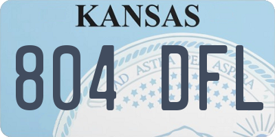 KS license plate 804DFL