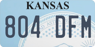 KS license plate 804DFM