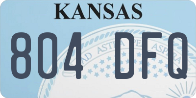 KS license plate 804DFQ