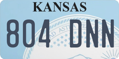 KS license plate 804DNN