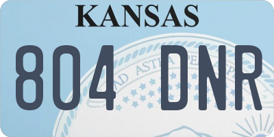 KS license plate 804DNR