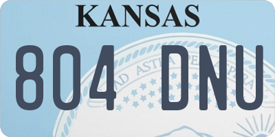 KS license plate 804DNU