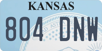 KS license plate 804DNW