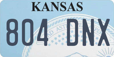 KS license plate 804DNX