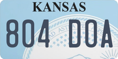 KS license plate 804DOA