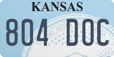 KS license plate 804DOC