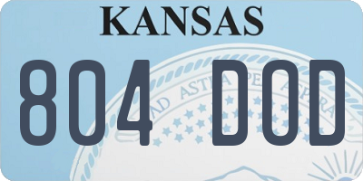 KS license plate 804DOD