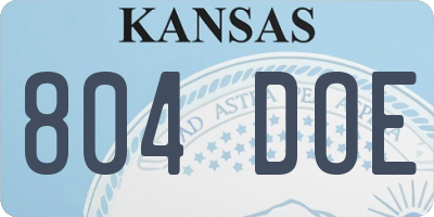 KS license plate 804DOE