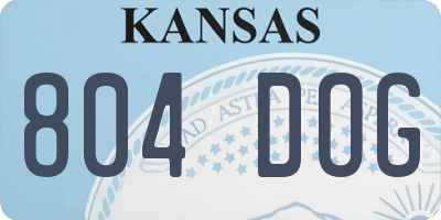 KS license plate 804DOG