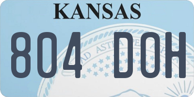 KS license plate 804DOH
