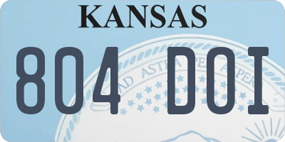 KS license plate 804DOI