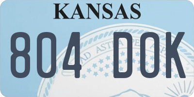 KS license plate 804DOK