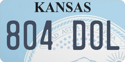 KS license plate 804DOL