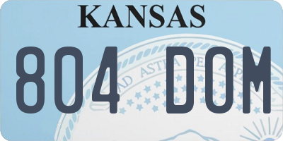 KS license plate 804DOM