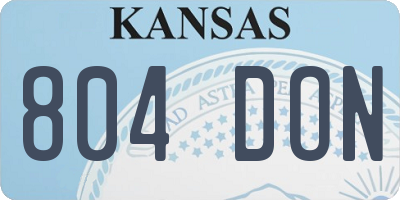 KS license plate 804DON