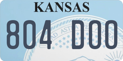 KS license plate 804DOO