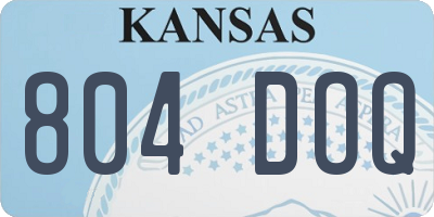 KS license plate 804DOQ