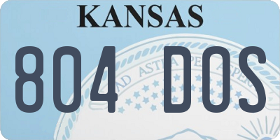 KS license plate 804DOS