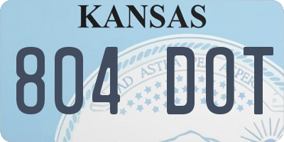 KS license plate 804DOT
