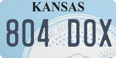 KS license plate 804DOX