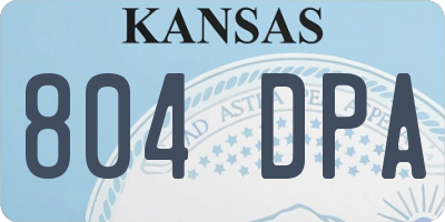 KS license plate 804DPA