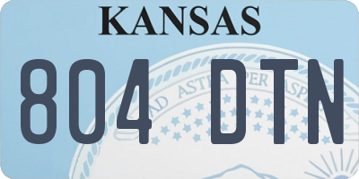 KS license plate 804DTN