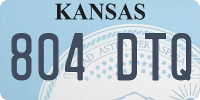 KS license plate 804DTQ