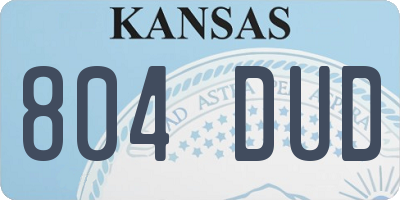 KS license plate 804DUD