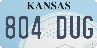 KS license plate 804DUG