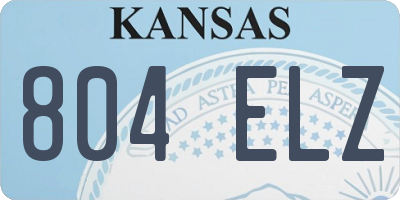 KS license plate 804ELZ