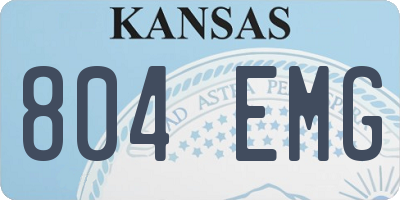 KS license plate 804EMG