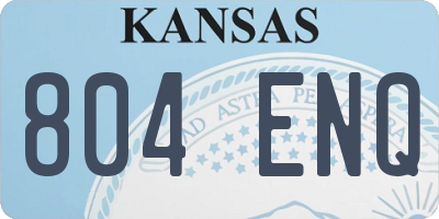 KS license plate 804ENQ