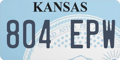 KS license plate 804EPW