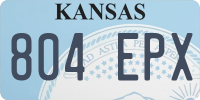 KS license plate 804EPX