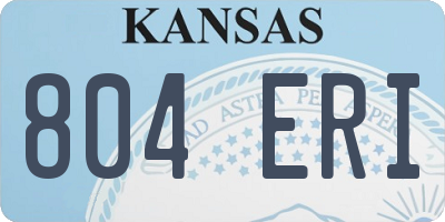 KS license plate 804ERI
