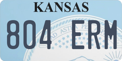 KS license plate 804ERM