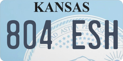 KS license plate 804ESH