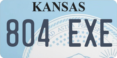 KS license plate 804EXE