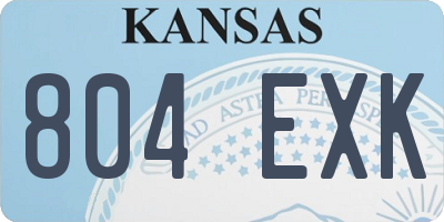 KS license plate 804EXK