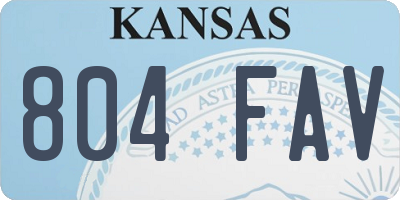 KS license plate 804FAV