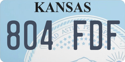 KS license plate 804FDF
