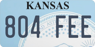 KS license plate 804FEE