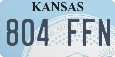 KS license plate 804FFN
