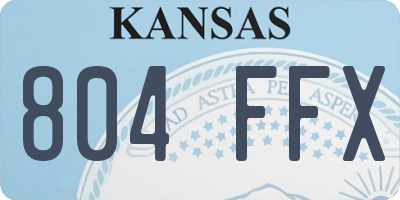 KS license plate 804FFX
