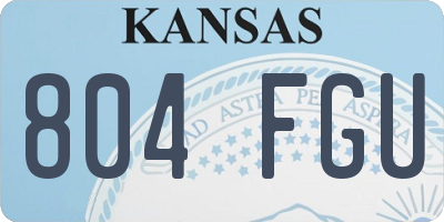 KS license plate 804FGU