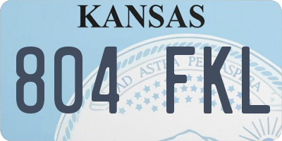 KS license plate 804FKL