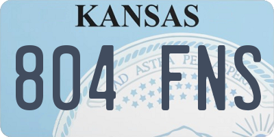 KS license plate 804FNS