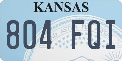 KS license plate 804FQI