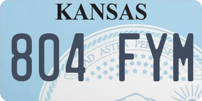 KS license plate 804FYM