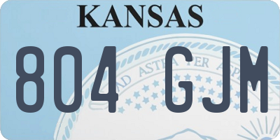 KS license plate 804GJM